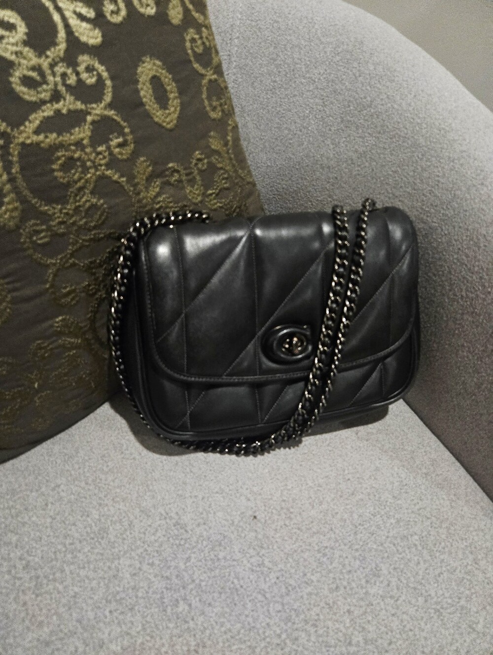 Coach Black Quilted Madison Shoulder Bag
